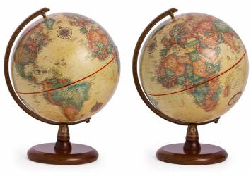 Antique Globes showing the Americas Europe and Africa